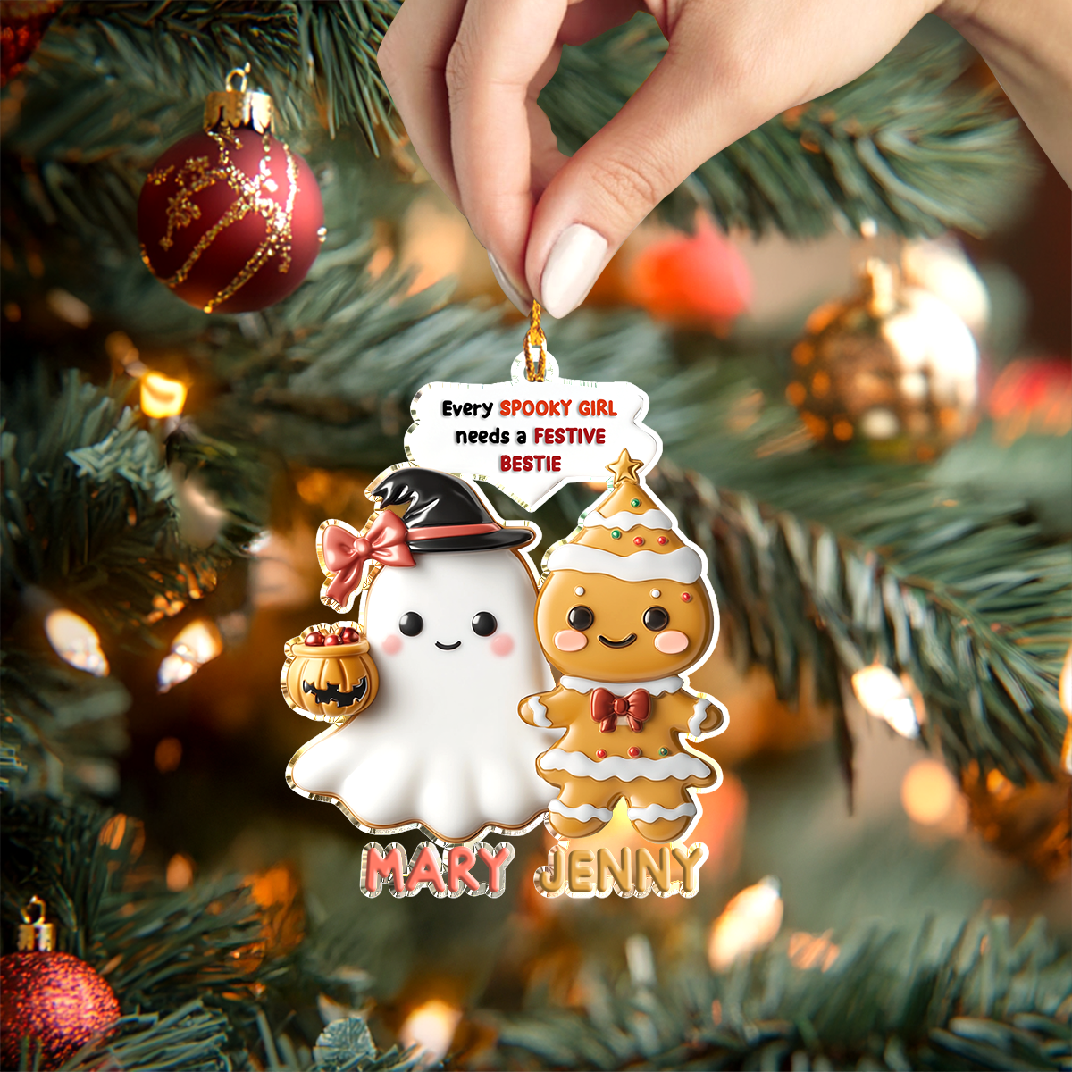 Shineful Personalized 2D Acrylic Ornament Besties Duo