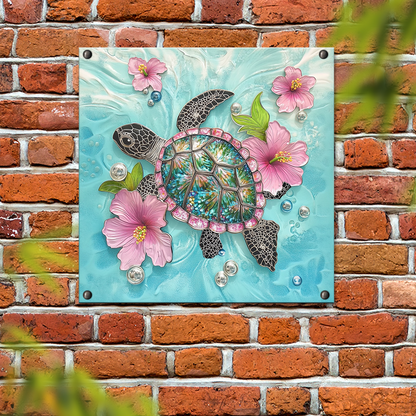 Shineful 2D Metal Sign Sea Turtle Elegance