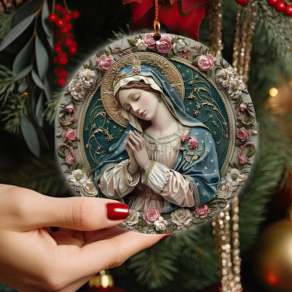 Shineful 2D Acrylic Ornament Our Lady of Grace Floral