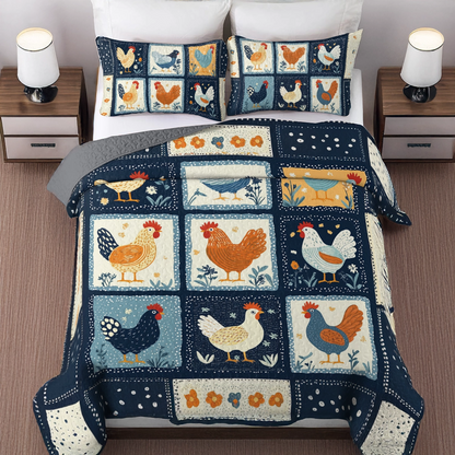 Shineful All Season Quilt 3-Piece Set Farmyard Friends