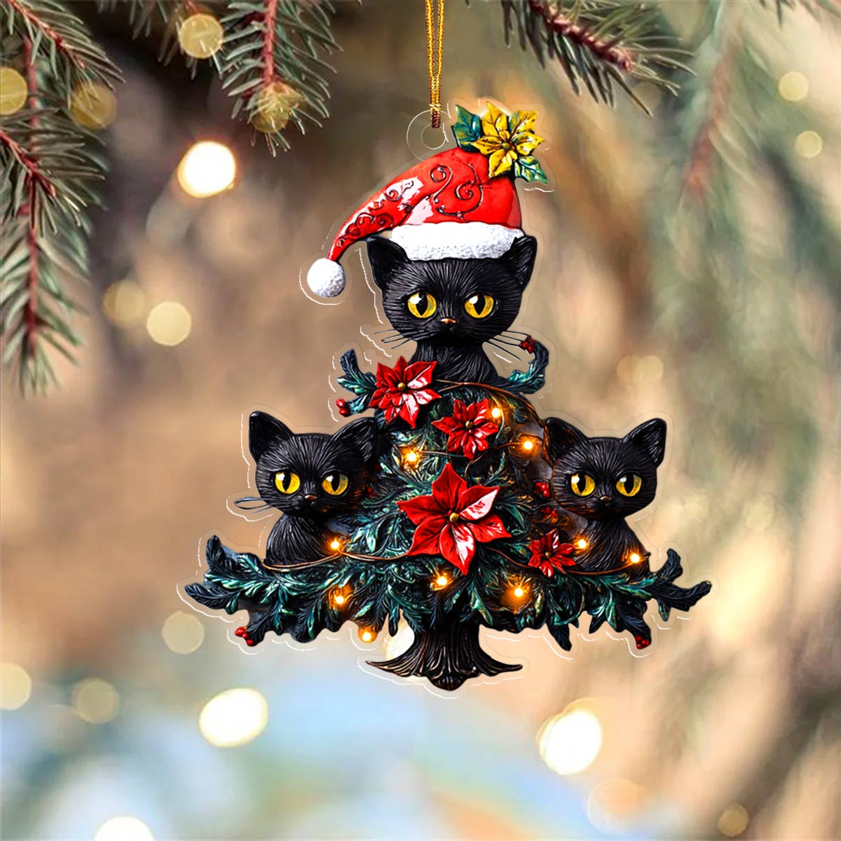 Shineful 2D Acrylic Ornament  Amazing Black Cats