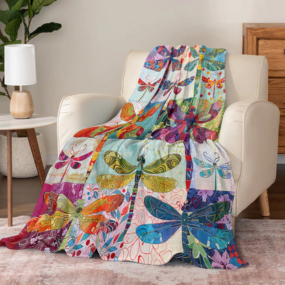 Shineful Fleece Blanket Dragonfly Harmony