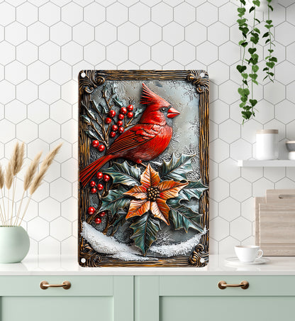 Shineful 2D Metal Sign Cardinal Winter