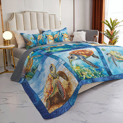 Shineful All Season Quilt 3-Piece Set Underwater Paradise