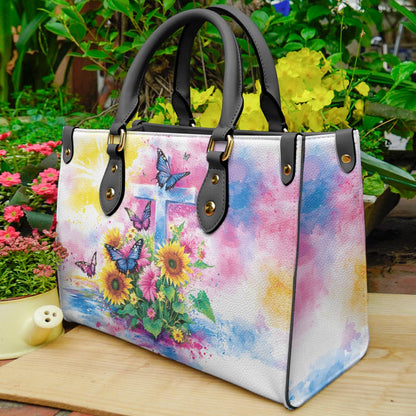 Glänzende Ledertasche Charming Flowers Hope