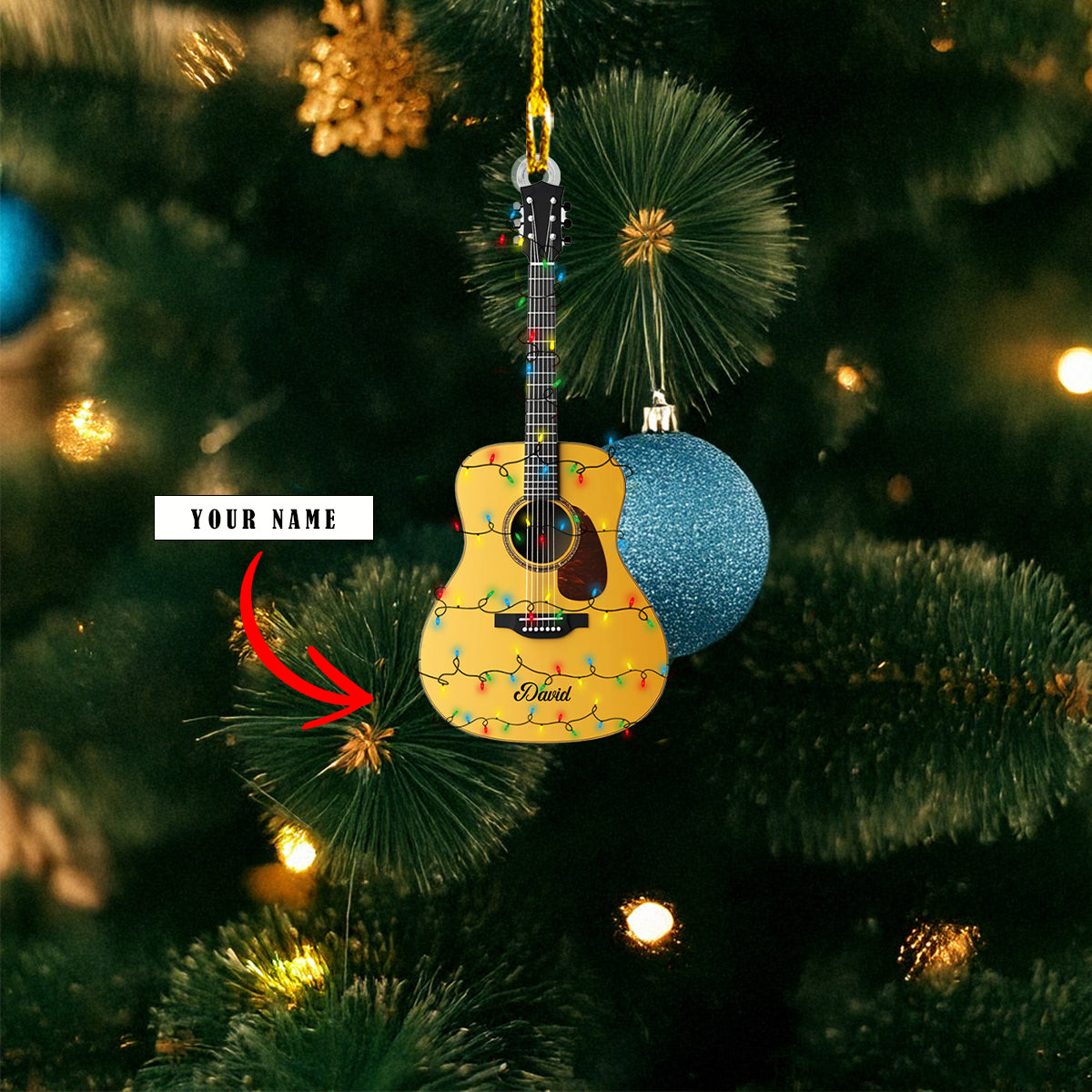 Shineful 2D Acrylic Ornament Personalized Dreadnought Acoustic Guitar Collection