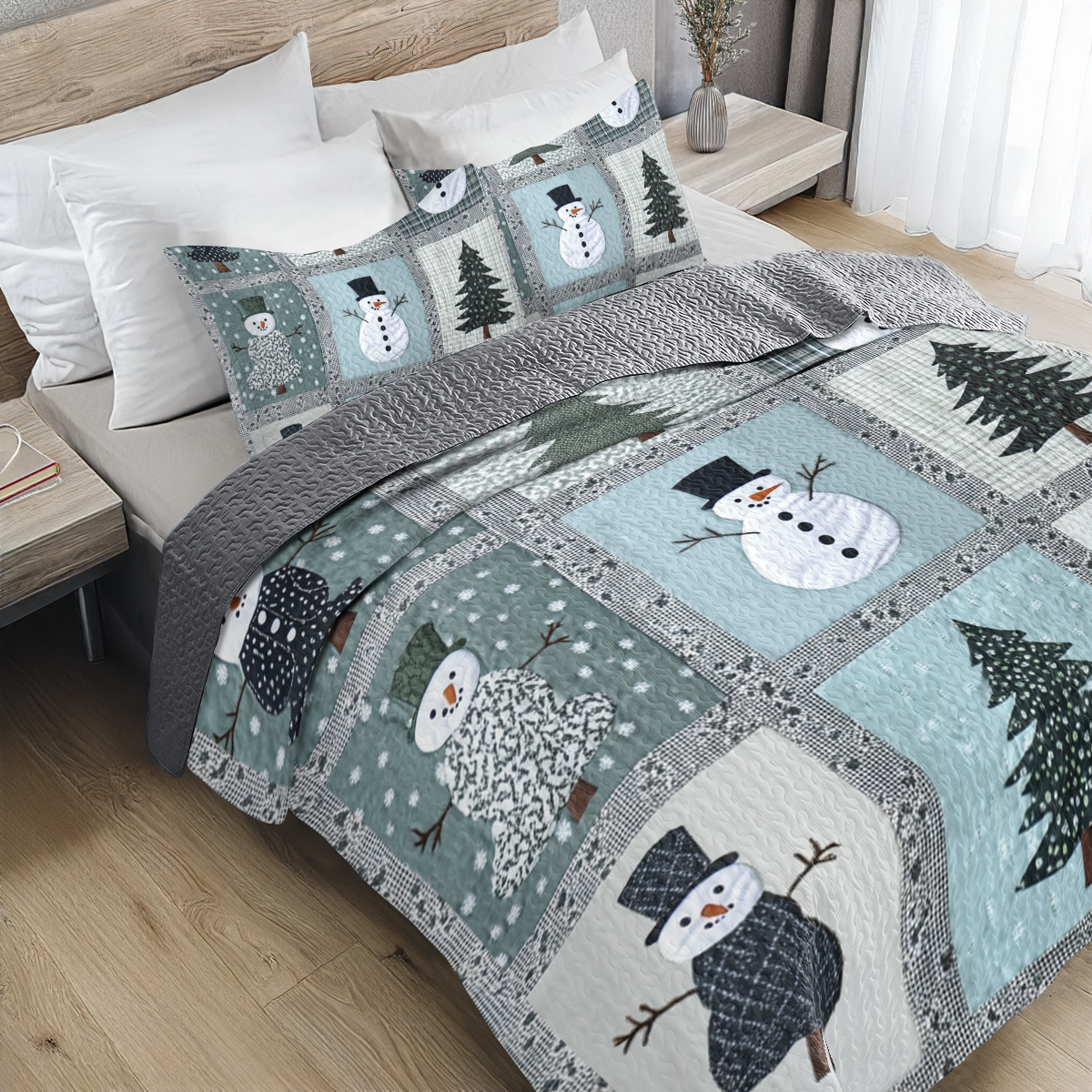 Shineful All Season Quilt 3-Piece Set - Frosty Winter Wonderland