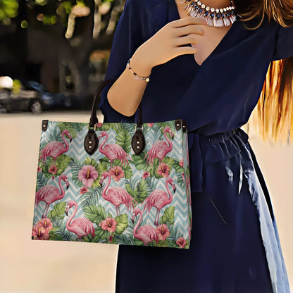 Shineful Leather Bag Tropical Flamingo Bliss