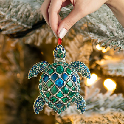 Shineful 2D Acrylic Ornament Sea Turtle Sparkle