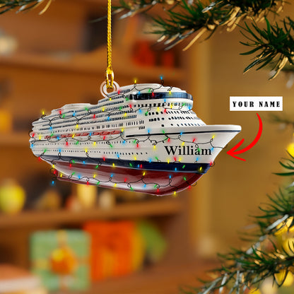 Shineful 2D Acrylic Ornament Personalized Christmas Cruise Ship