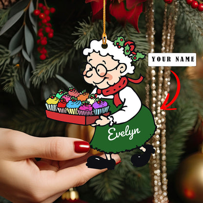 Shineful 2D Acrylic Ornament - Personalized Baking Grandma