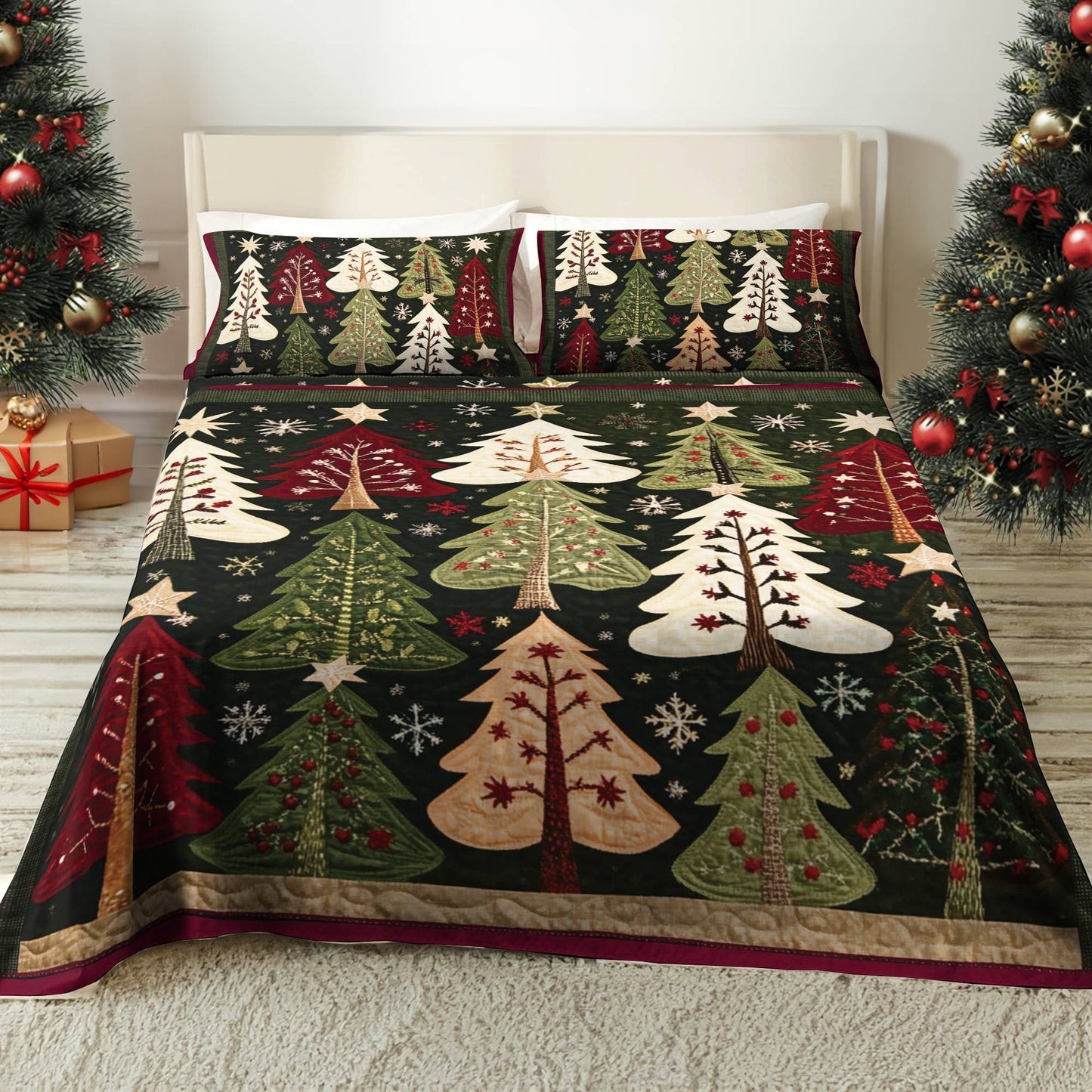 Shineful 4-Piece Bed Sheet Set Winter Woods