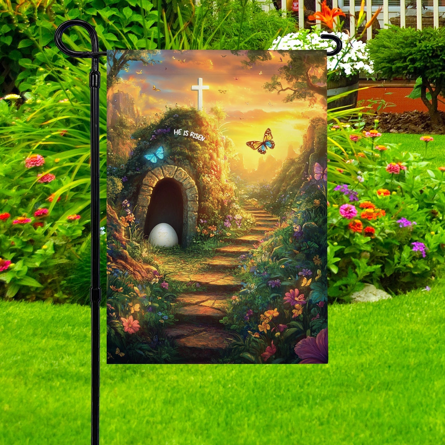 Shineful Garden Flag 12" x 18" Hopeful Sunrise Path