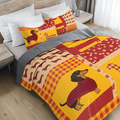 Shineful All Season Quilt 3-Piece Set Dachshund Cozy Dreams