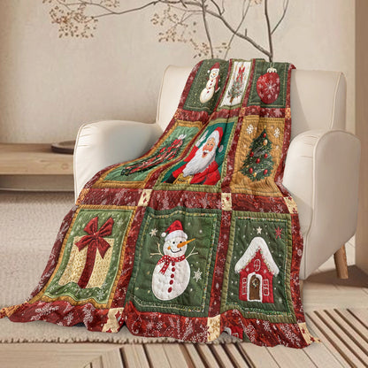 Shineful Fleece Blanket Festive Santa & Snowman