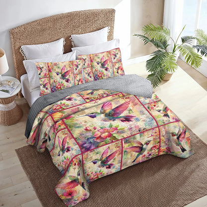 Shineful All Season Quilt 3-Piece Set Blossom Breeze Hummingbird