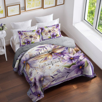 Shineful All Season Quilt 3-Piece Set Melodic Dragonfly