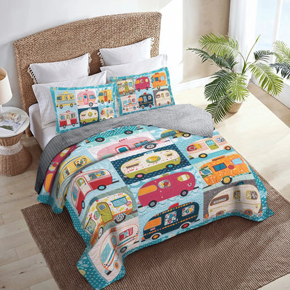 Shineful All Season Quilt 3-Piece Set Vintage Camper