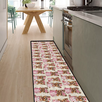 Shineful Ultra-Thin Non Skid Floor Mat, Kitchen Rugs Yorkie Delight