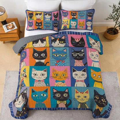 Shineful All Season Quilt 3-teiliges Set Purrfectly Playful Cats