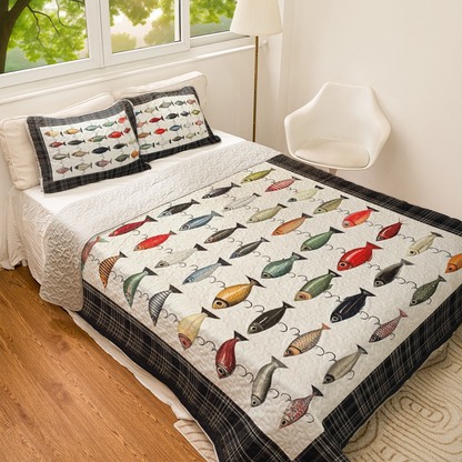 Shineful All Season Quilt 3-Piece Set Fish Frenzy