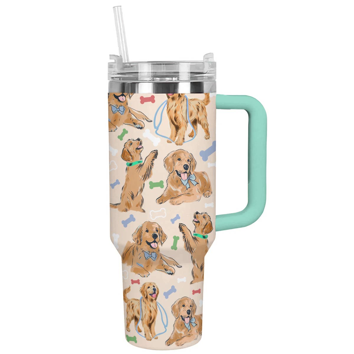 Dog 40 Oz Shineful™ Tumbler Golden Retriever Nl09 Turquoise Blue 40Oz