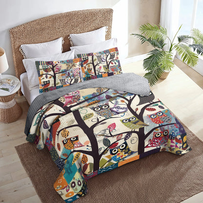 Shineful All Season Quilt 3-Piece Set Whimsical Owl