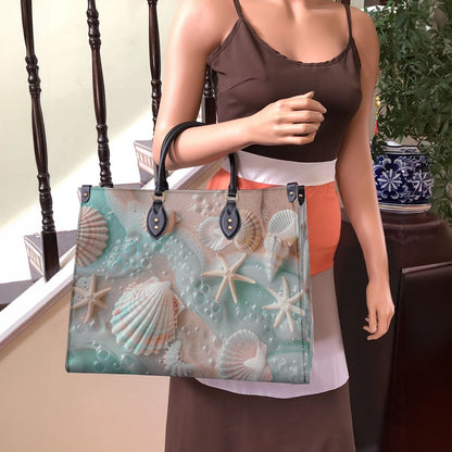 Shineful Leather Bag Vibrant Seashell Beach