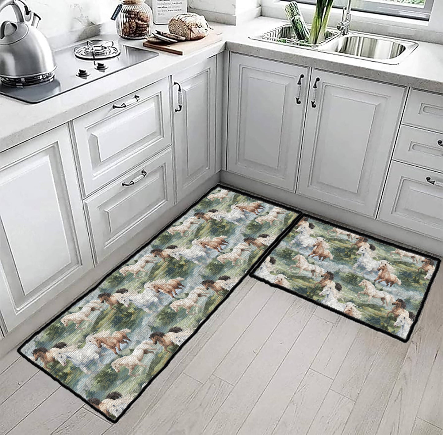 Ultra-Thin Non Skid Floor Mat, Kitchen Rugs Majestic Mane