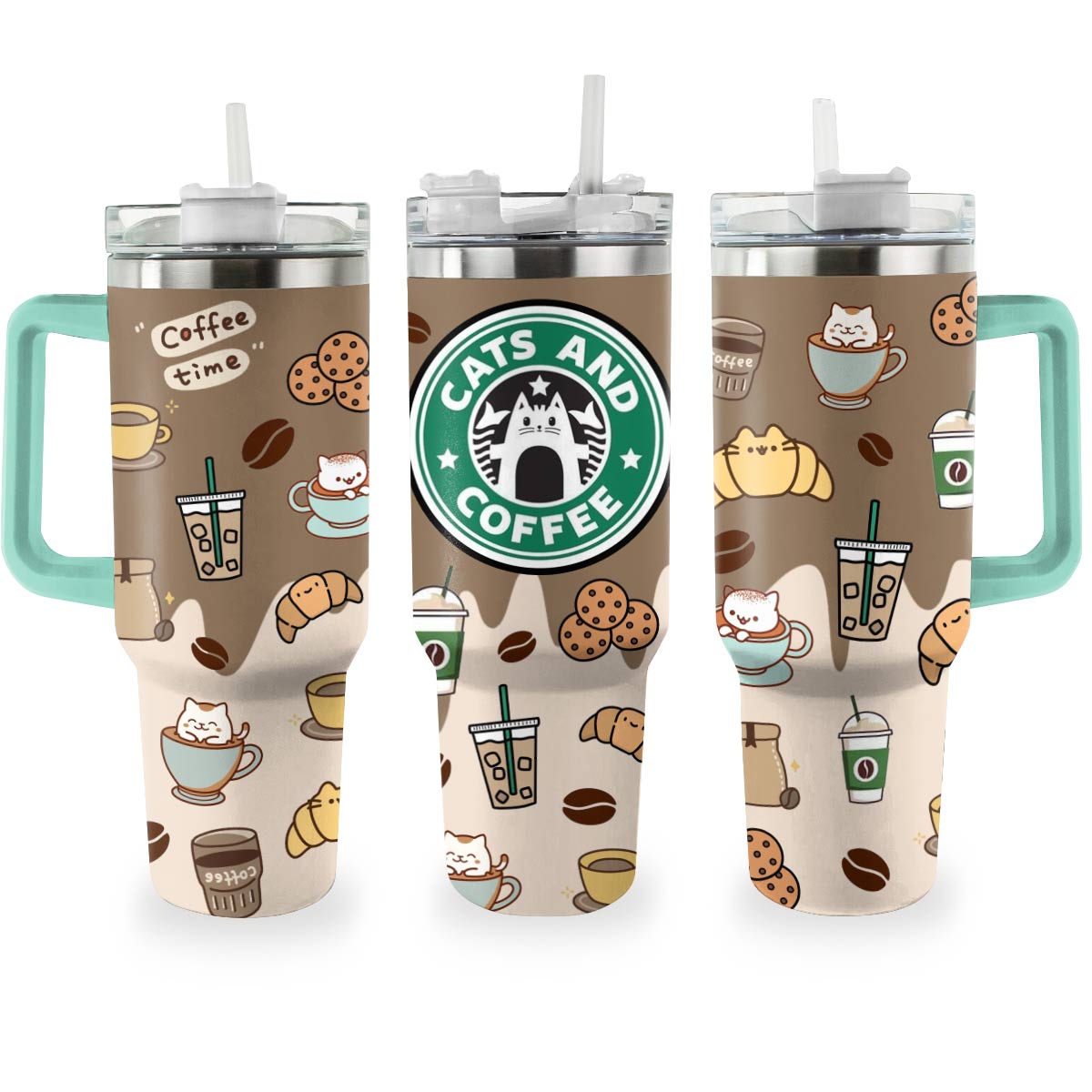 Shineful Tumbler Cat & Coffee