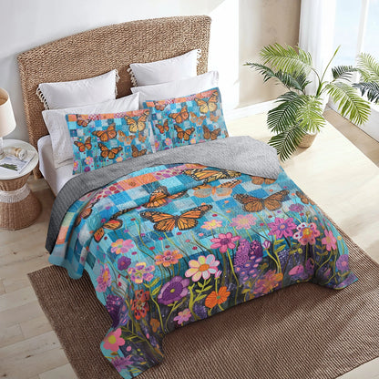 Shineful All Season Quilt 3-Piece Set Butterfly Beautiful Dreams