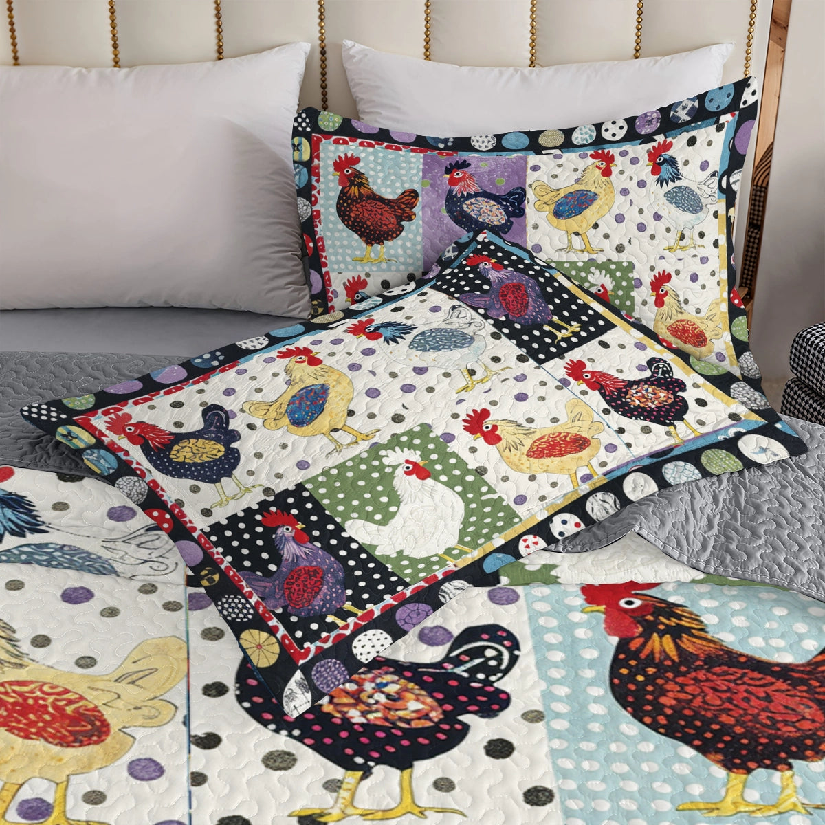 Shineful All Season Quilt 3-Piece Set Countryside Chicken