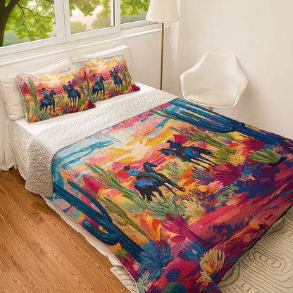 Shineful All Season Quilt 3-Piece Set Southwestern Sky Cowboy