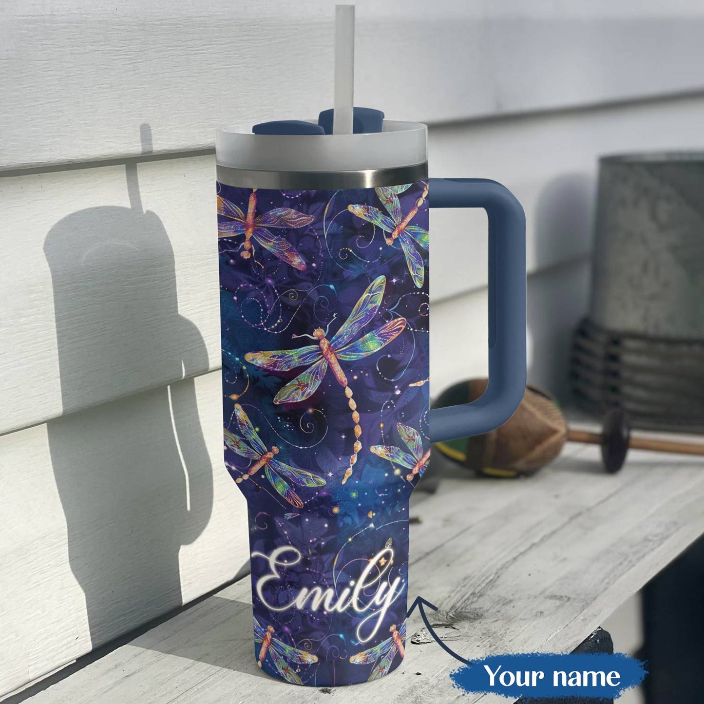 Shineful Tumbler Personalized Dragonfly