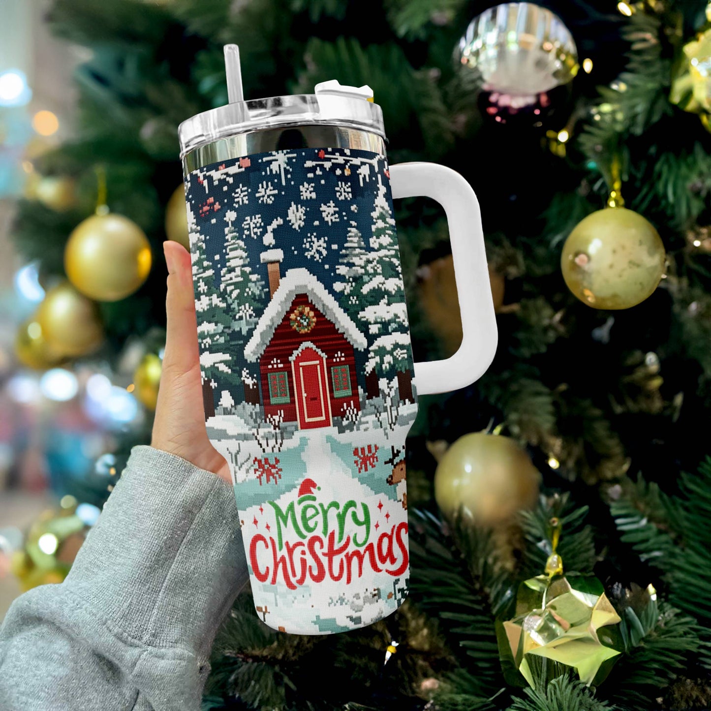 Shineful Tumbler Christmas Cabin