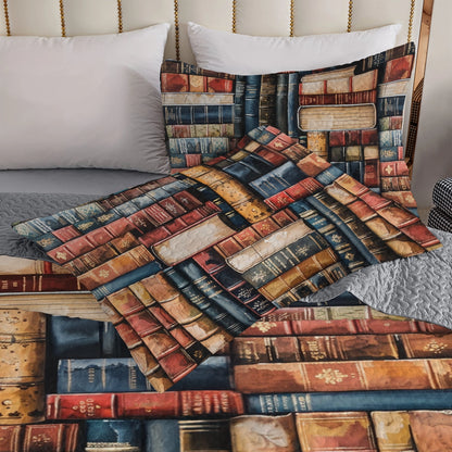 Shineful All Season Quilt 3-Piece Set Reading Library Dreams