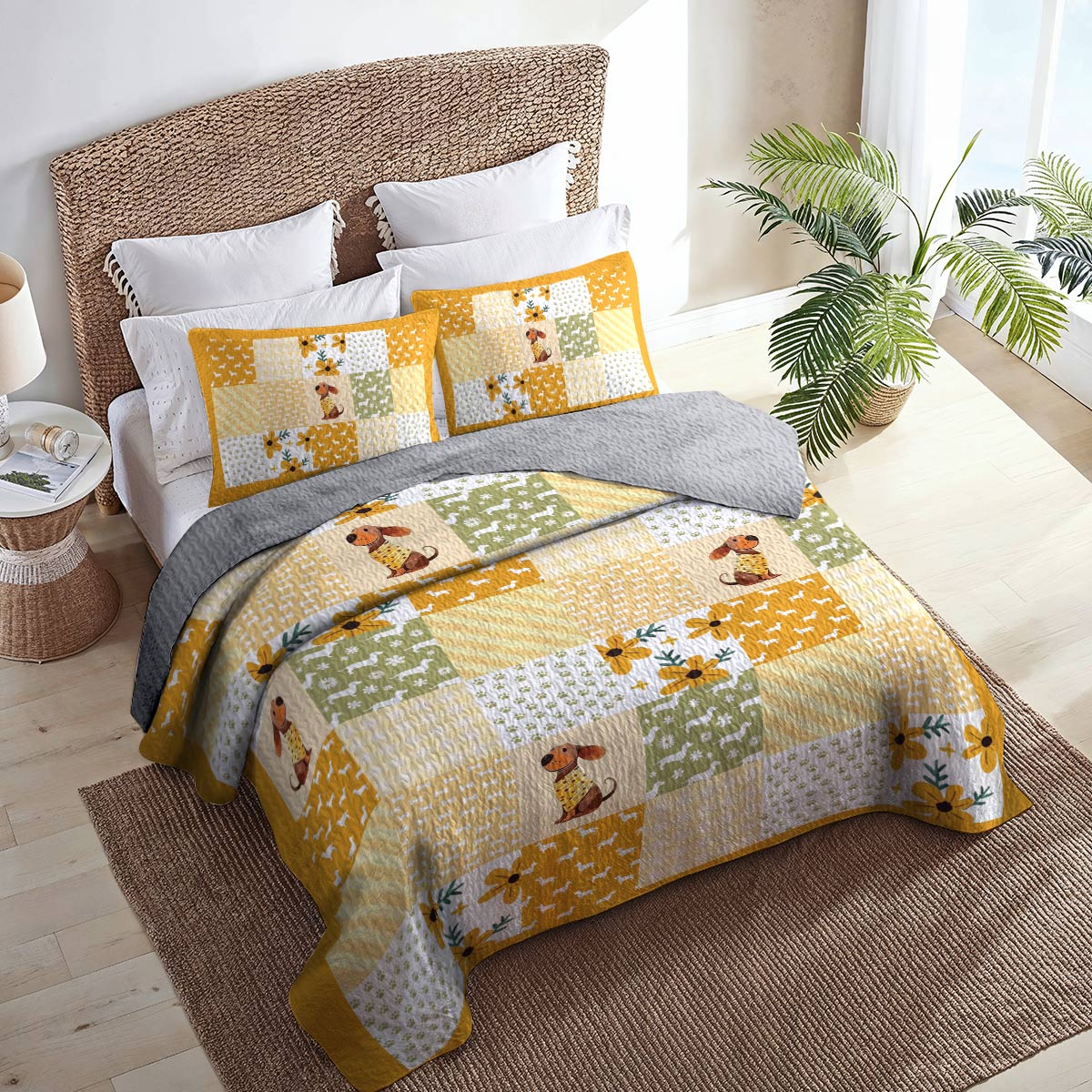 Shineful All Season Quilt 3-Piece Set Sunny Paws