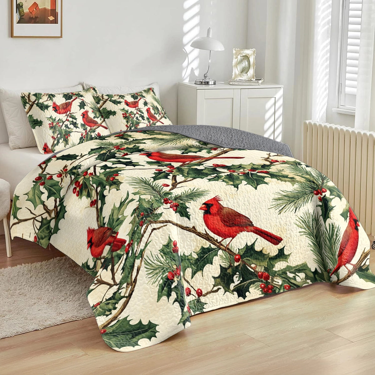 Shineful All Season Quilt 3-Piece Set Cardinal Bliss