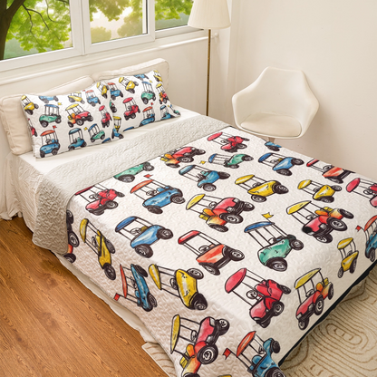 Shineful All Season Quilt 3-Piece Set Golf Cart Getaway