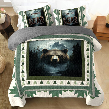 Shineful All Season Quilt 3-Piece Set - Forest Guardian Bear