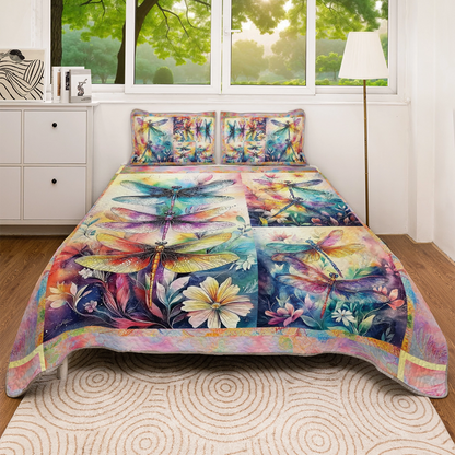 Shineful All Season Quilt 3-Piece Set - Enchanted Dragonfly Wings