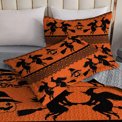 Shineful All Season Quilt 3-Piece Set - Halloween Witchy Whispers