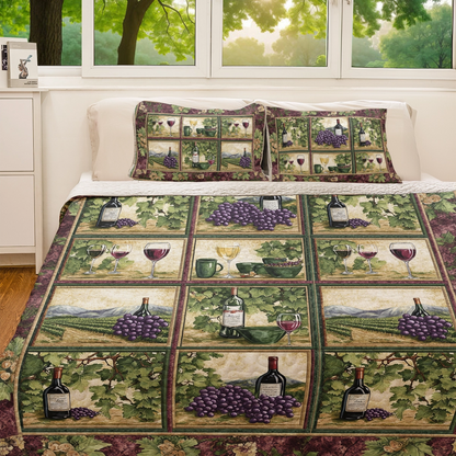 Shineful All Season Quilt 3-Piece Set Wine Country Dreams