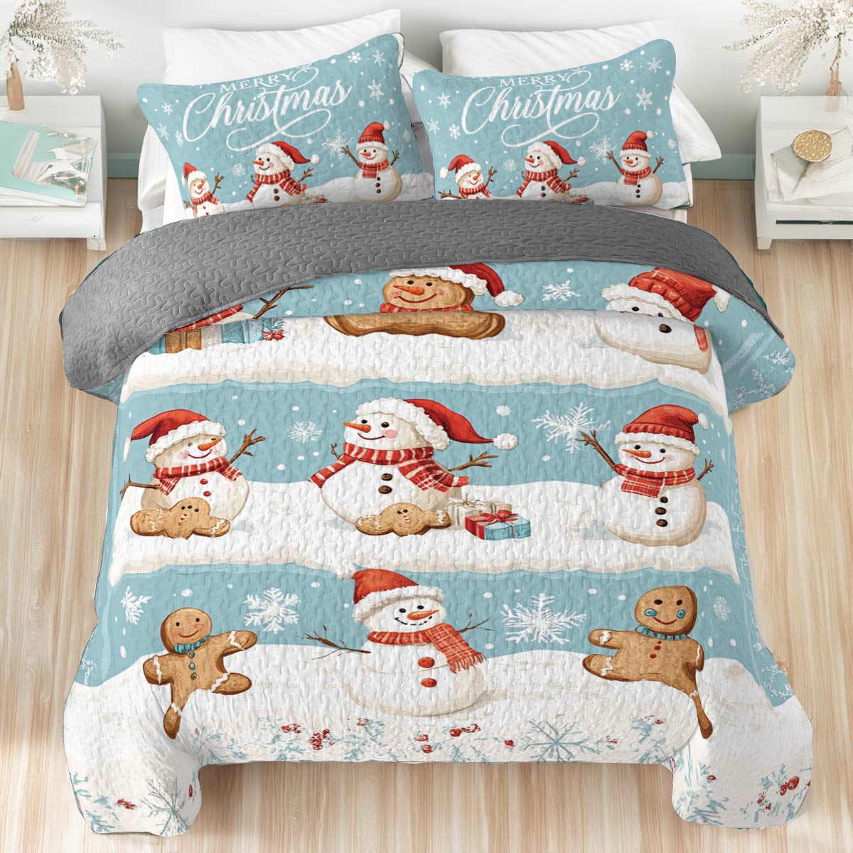 Shineful All Season Quilt 3-Piece Set Frosty Friends