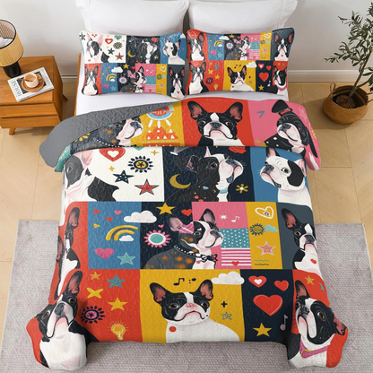 Shineful All Season Quilt 3-Piece Set Boston Terriers Bonanza