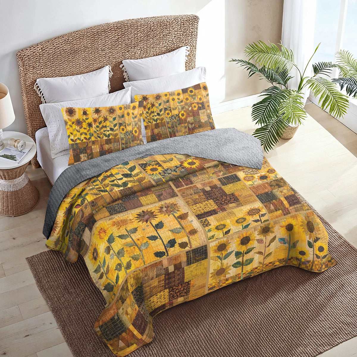 Shineful All Season Quilt 3-Piece Set Sunflower Sunshine Dreams