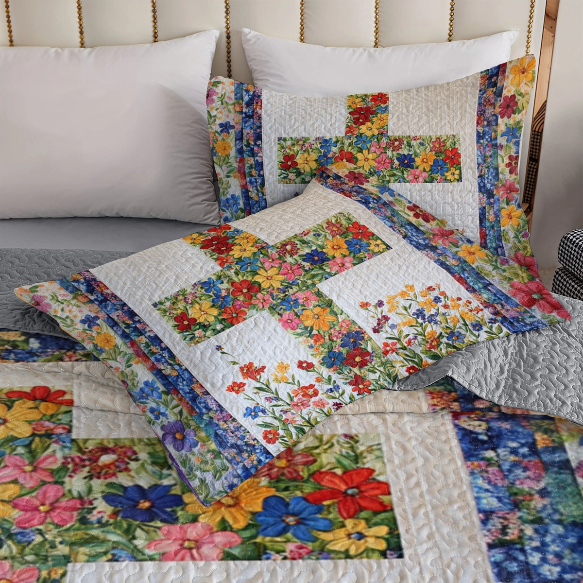 Shineful All Season Quilt 3-Piece Set God Blooming Faith