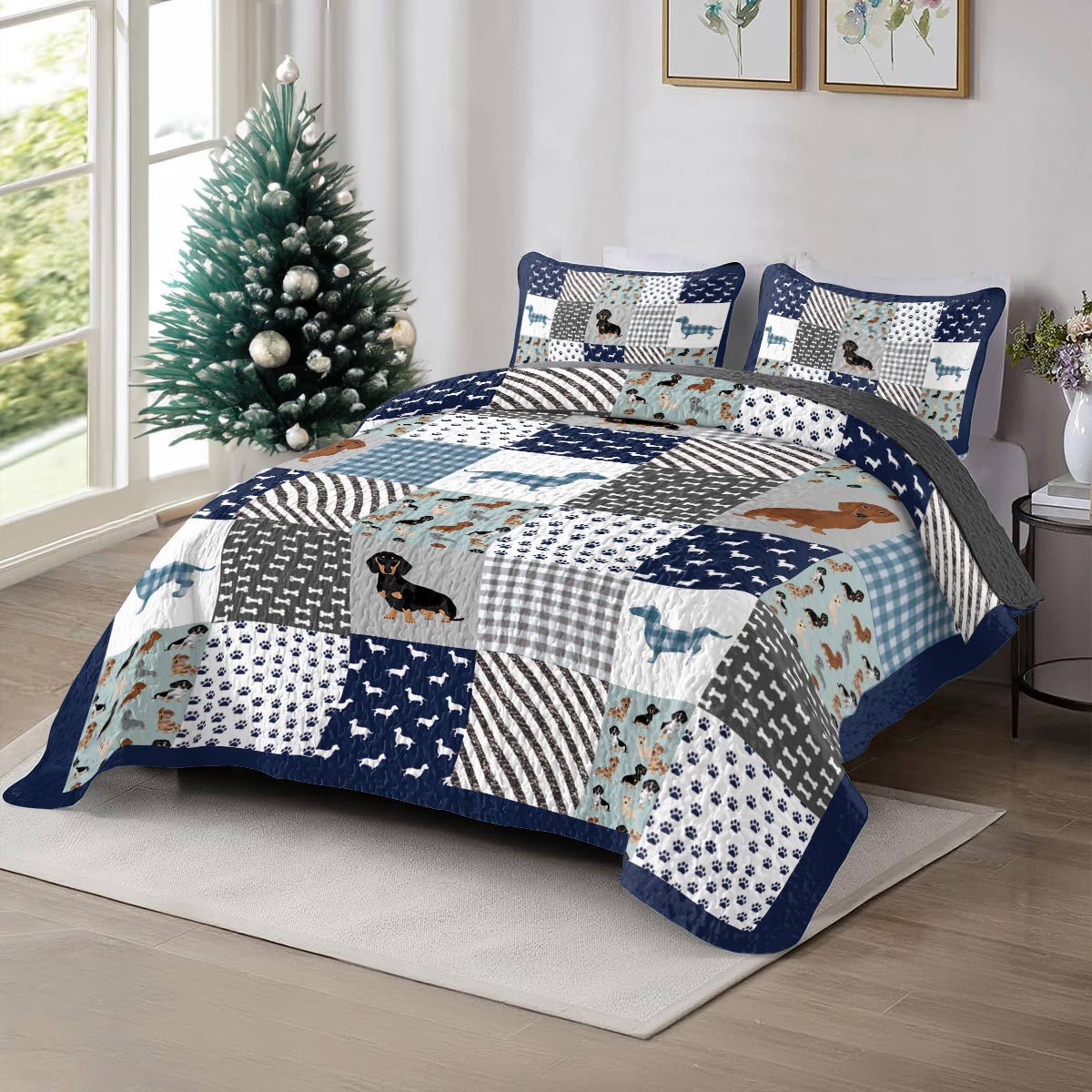 Shineful All Season Quilt 3-Piece Set Dachshund Delight