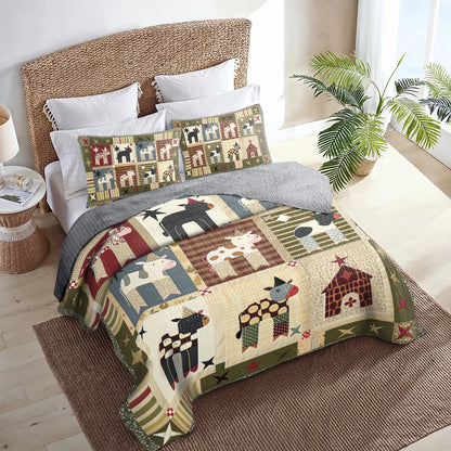 Shineful All Season Quilt 3-Piece Set Cow Barnyard Bliss