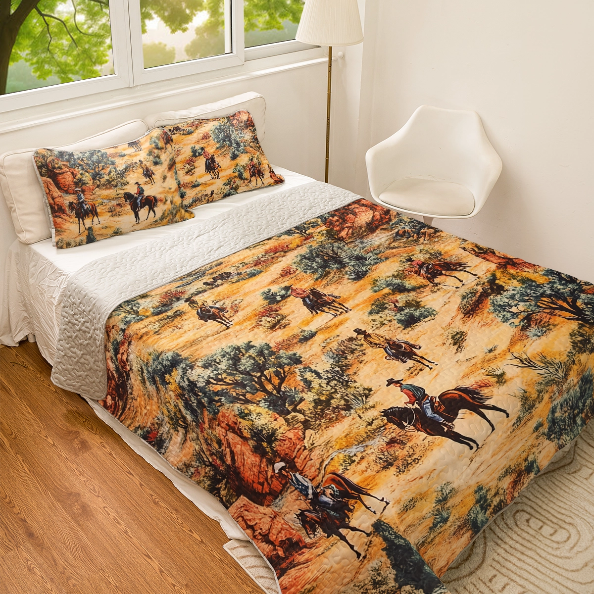 Shineful All Season Quilt 3-Piece Set Cowboy Plains